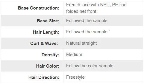 Lw3429 Full Lace with PU Coating and Integration at Front Women Hair Systems