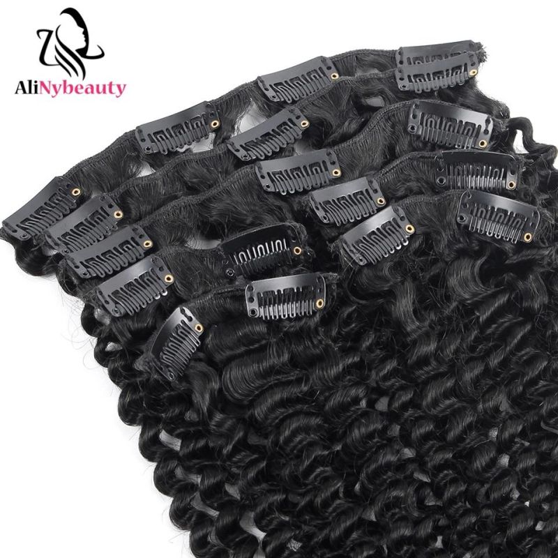 Kinky Curly Clip in Human Hair Extensions Brazilian Virgin Hair