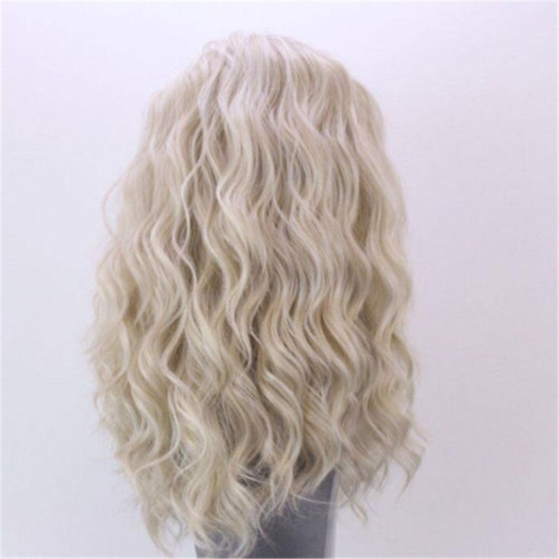 Water Wave Wigs Lace Front 13X2 Synthetic Wig for Women Blonde Natural Heat Resistant Breathable Long Hair 24 Inches