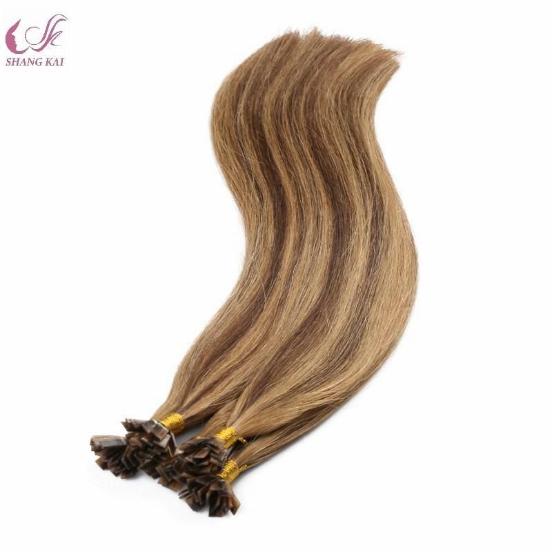 Wholesale Prebonded Hair Double Drawn Italy Keratin Flat Tip Hair Extension for Woman