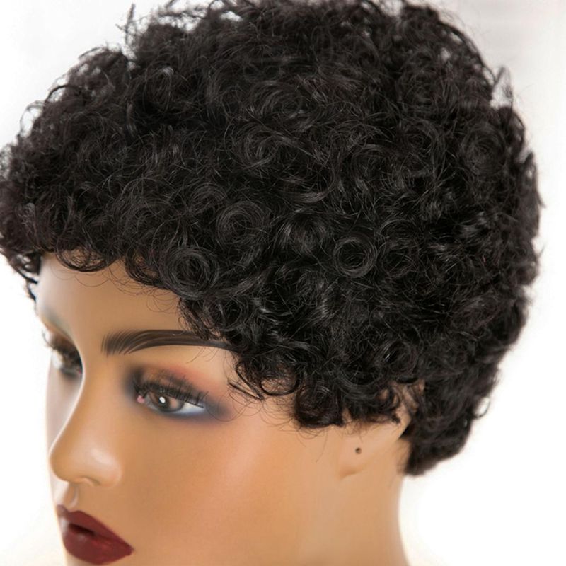 Black Color Pixie Cut Wigs Short Hair Wig Heat Resistant Fiber Synthetic for Black Women