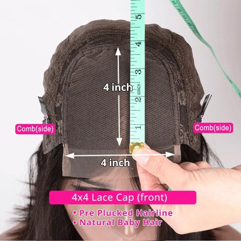Wholesale Lace Front Wigs Straight Lace Cloure Hair Wigs 4X4 Lace Cloure Hair Wigs 150 Density Brazilian Virgin Human Hair Wigs 14 Inch