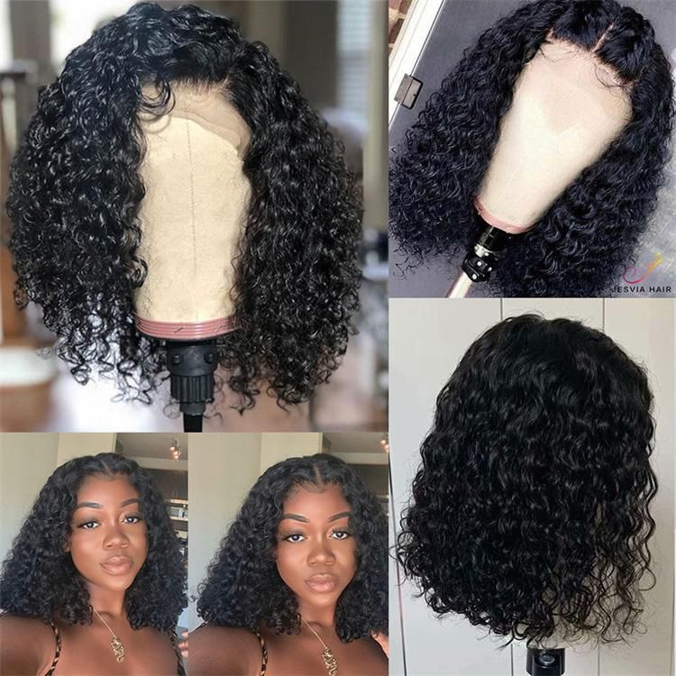 Pixie Cut Short Human Hair Wig Finger Wave for Black Women, Brazilian Virgin Cuticle Aligned Hair Wavy Wig Natural Color 1b