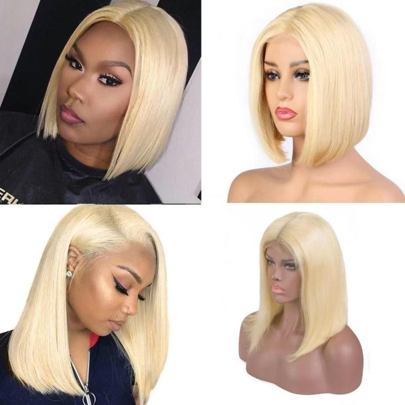 Blonde 613 Color Bob Wigs 100% Remy Human Hair Frontal Lace Wigs