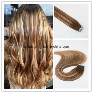 Wholesale Balayage Color #4#27 Tape in Remy Hair Extensions Seamless Virgin Human Hair Weft Straight Tape on Hair Extension
