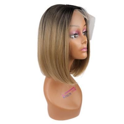 Hot Products Wholesale 613 Blonde Short Lace Front Wig Ombre Synthetic White Bob Wigs