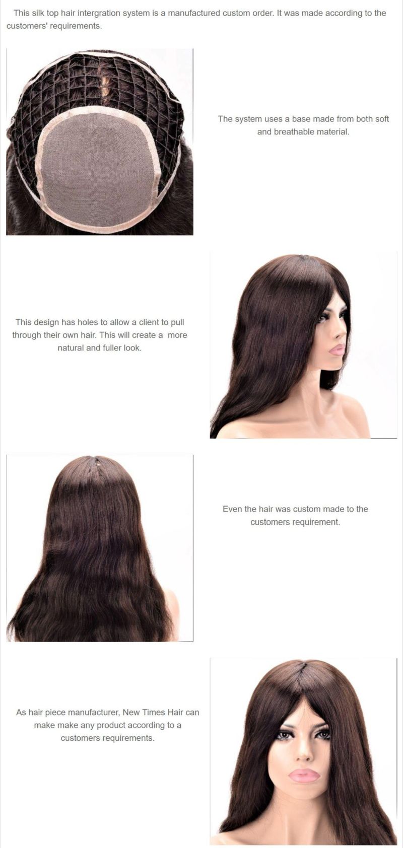 Custom High Quality Silk Top Ladies Hair Integration System