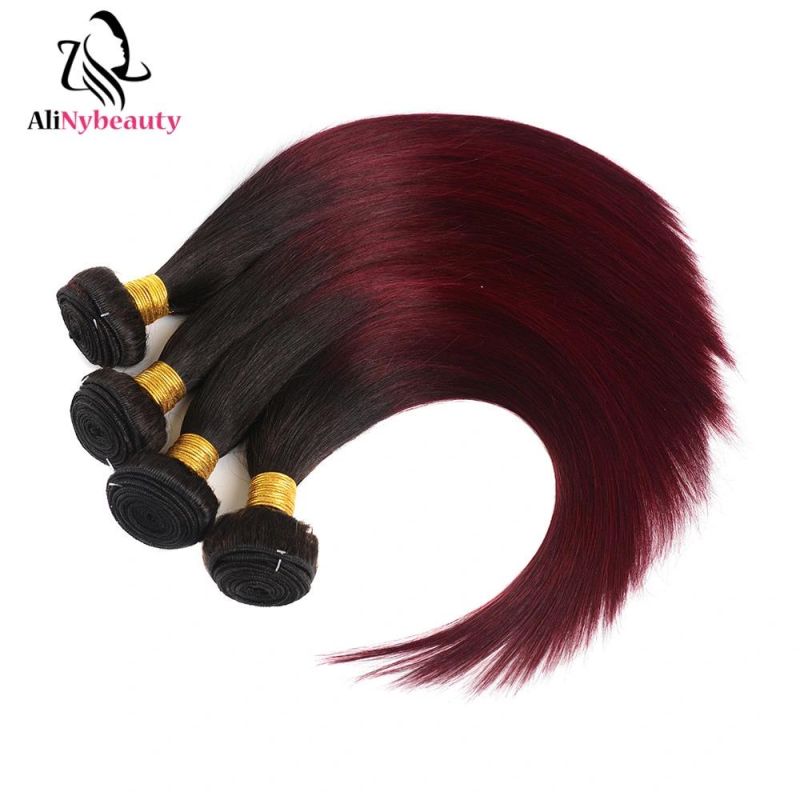 Alinybeauty Hot Selling 1b 99j Virgin 100% Human Hair Weaving