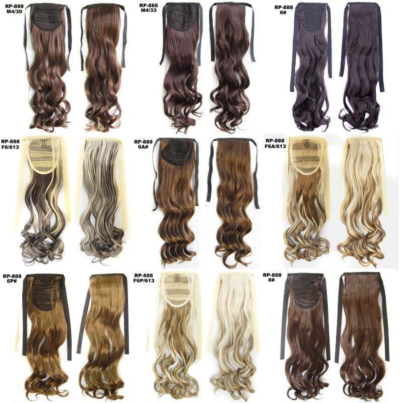 Natural Wavy Ribbon Synthetic Tie up Ponytail Hair Extension