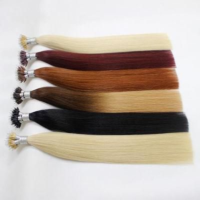 100% Human Hair Nano Ring Hair Extensions Machine Remy Pre-Bonded Straight Nano Tip Indian Hair