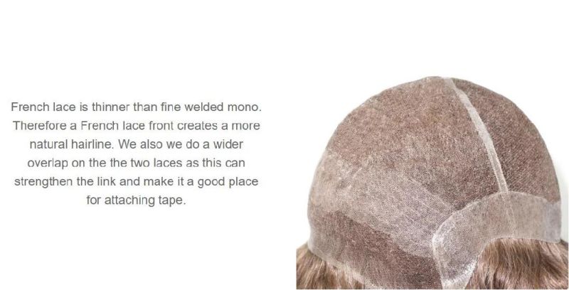 Durable and Breathable Material Fused Together Men′s Hair Replacement Wigs