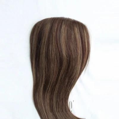 Silk Toupee Hair System Hand Made Human Hair Topper in Stock