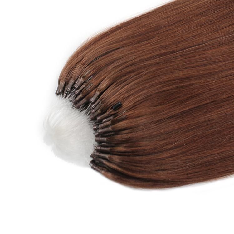 Double Drawn 10 a Human Hair Brown Micro Loop Hair Extensions