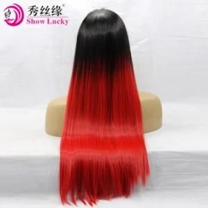 Top Grade 10A Kanekalon Fibre Hair Wigs Front Lace Synthetic Hair Wigs Ombre Color