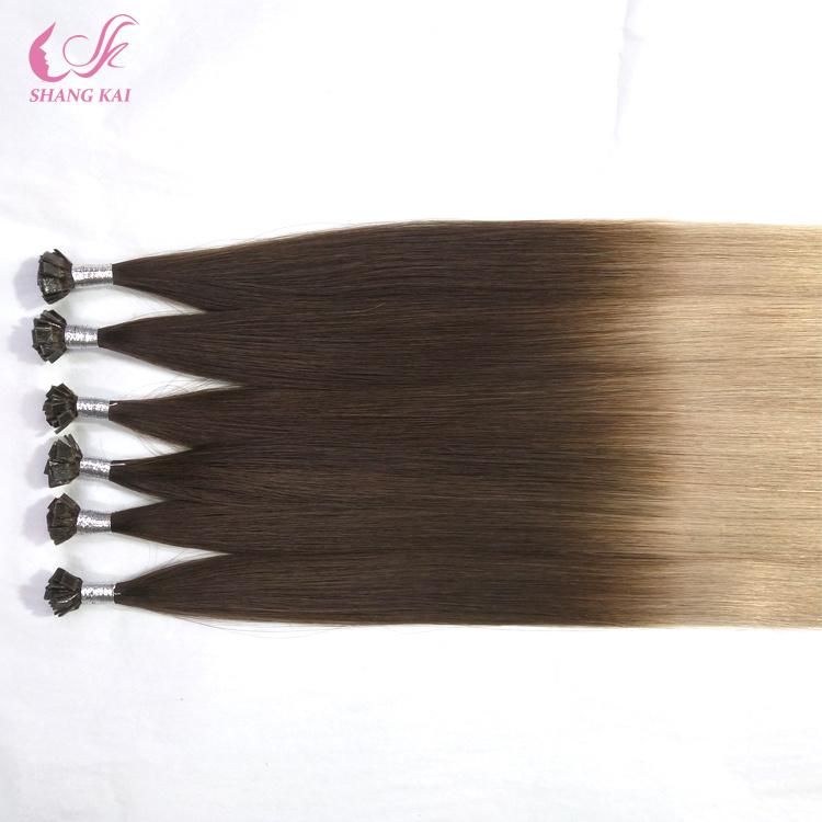 Good Quality Ombre Color Remy Cuticle Aligned Hair Flat Tip Hair Extension