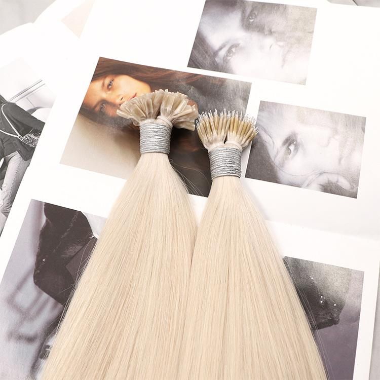 12A Double Drawn 100% Raw Virgin Straight Remy Nano Ring Hair Extension #613
