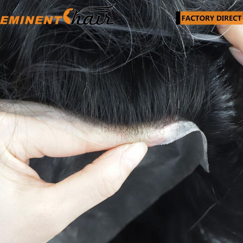 Thin Skin Human Hair Men′s Toupee