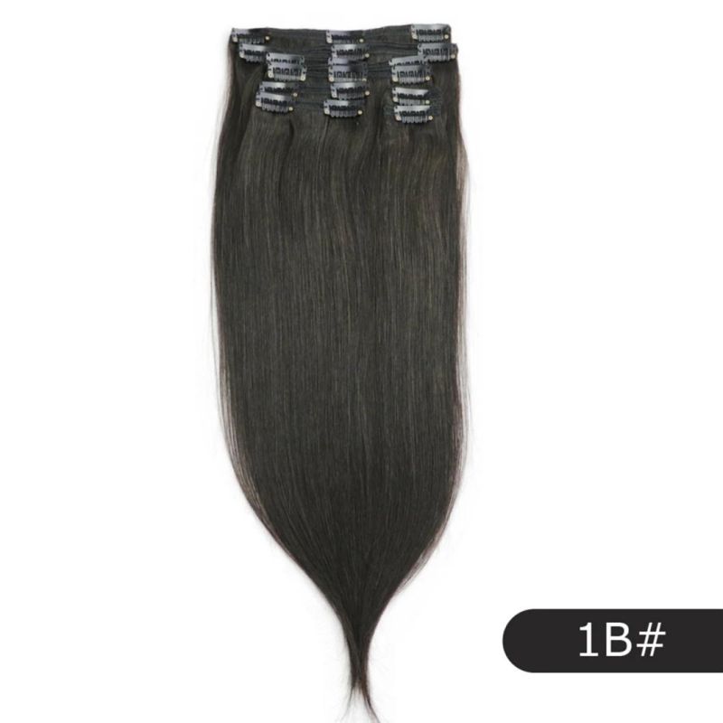 12-24 Clip in Human Hair 8PCS/Set Remy Clip in Extensions Full Head Brazilian Human Hair Multi Color Clip in 22 Inches
