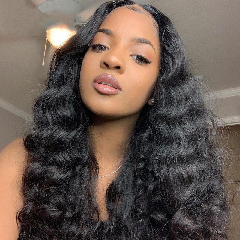 10 Inch Loose Deep Wave Remy 4X4 Lace Front Human Hair Wigs for Black Women