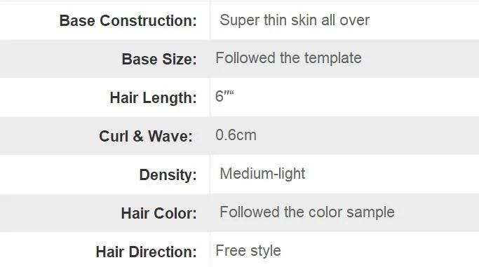 Comfortable Easy Fit Full Skin Base Afro Wigs Hair Replacment