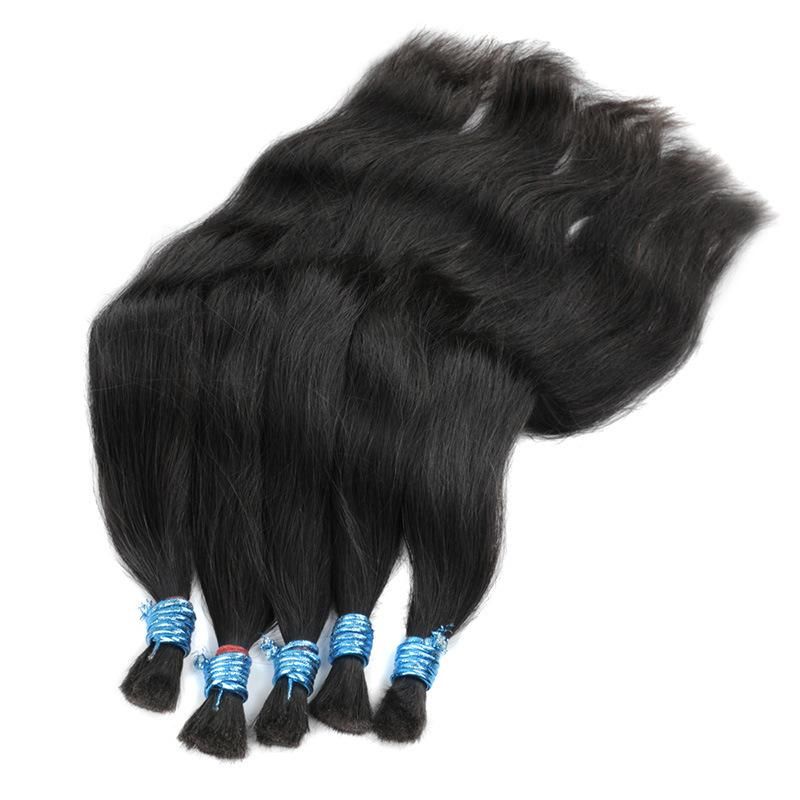 Bhf 100% Human Braiding Hair Bulk Machine Made Remy Straight No Weft Bundles Natural Braiding Hair Extensions