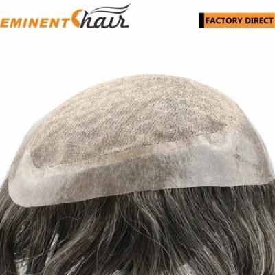 Silk Top Men&prime;s Human Hair Prosthesis Toupee