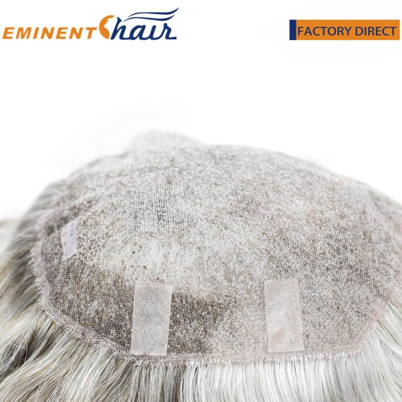 Synthetic Grey Hair Replacement for Men Full Lace Toupee