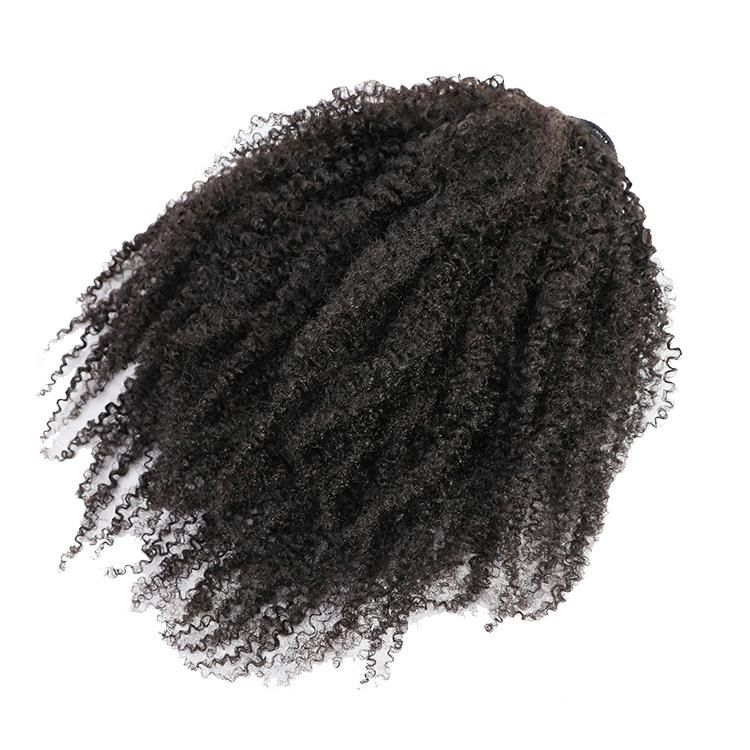 Brazilian Human Hair Afro Curly Drawstring Ponytail Hair Extension