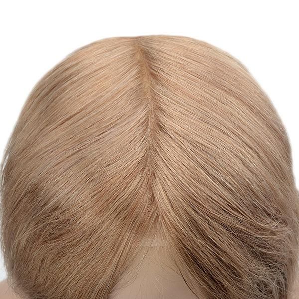 Super Thin Skin V-Looped Women Natural Hair Toupee with Lace Front