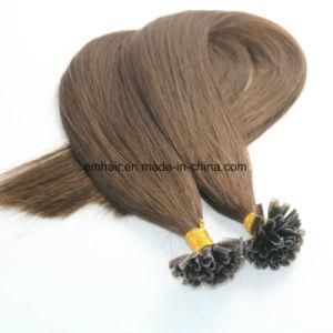 Hot Selling Wholesale Color #4 Straight Brazilian U-Tip Hair Weft/Weaving Nail Hair Extension