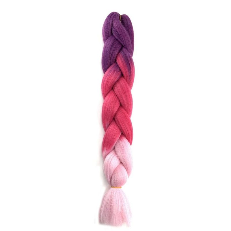 Kbeth Jumbo Crochet Braid 100g 24inch Pink Mood Braids for African Hair Synthetic Hair Extension Cheap Original Jumbo Braiding Hair Extensions in Stock