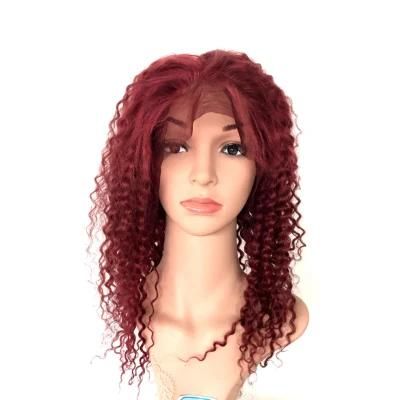Factory Wholesale Kinky Curly Curtom Red Human Hair Wig