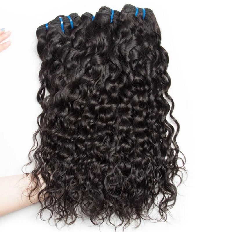 Water Wave Human Hair Bundles Deals 100% Brazilian Hair Weaves Bundle Double Weft Natural Hair Extension Black 26 Inches