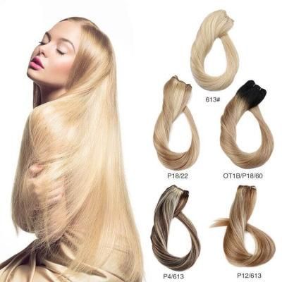 Remy Straight Colorful Human Hair Extensions 12-26&prime;&prime;