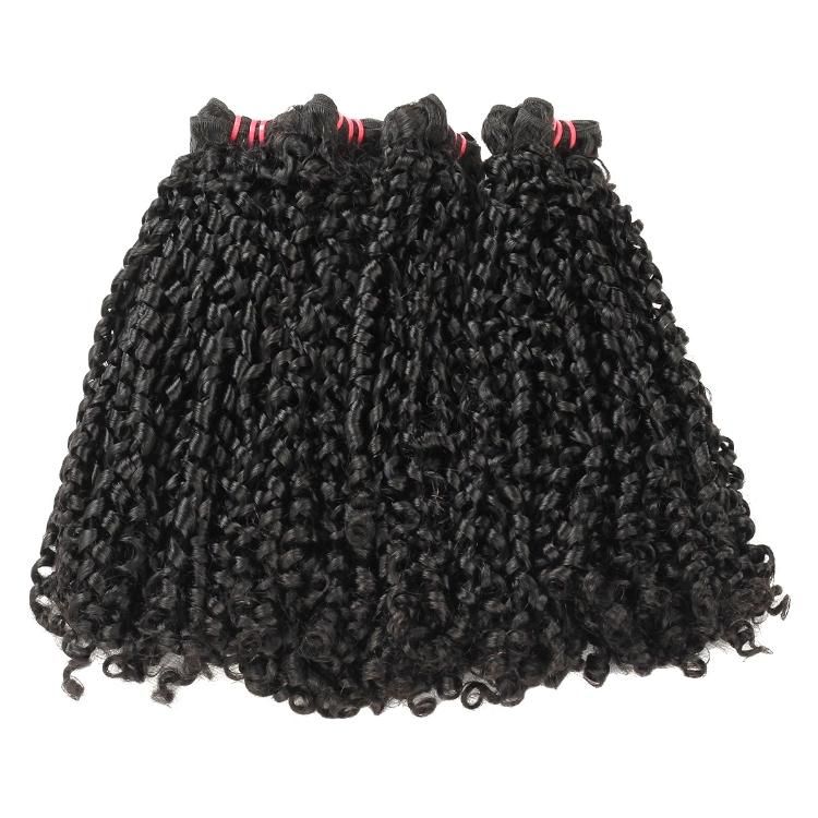Double Drawn Human Hair Pixie Curly Bundle Human Hair Extension