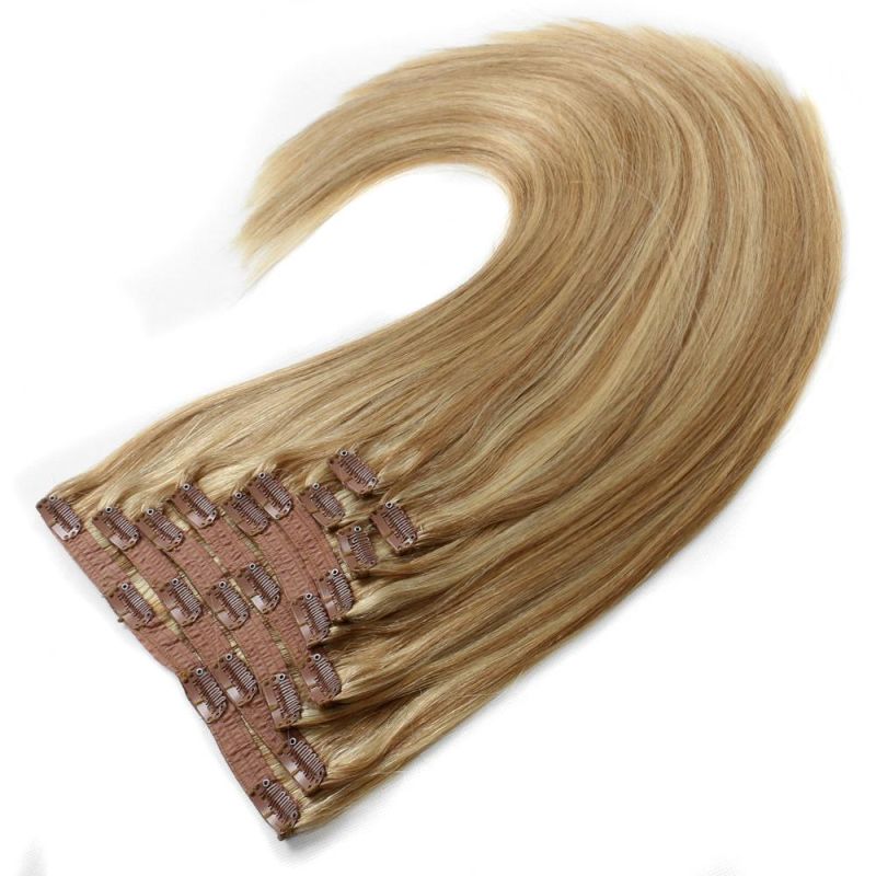 Piano Highlight Colors P27/613 140g 10piece 20inch Full Cuticle Aligned Remy Indian Hair Clip in Hair Extension