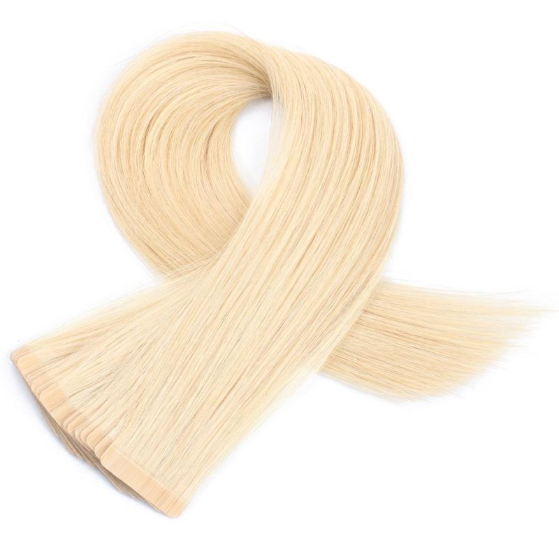 Factory Direct Real Human Double Drawn Invisible Russian Blonde Remy Tape Hair Extensions