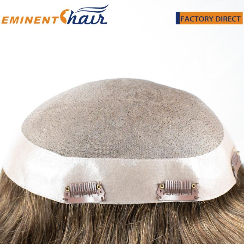 Durable Custom Made Human Hair Fine Mono Women′s Toupee