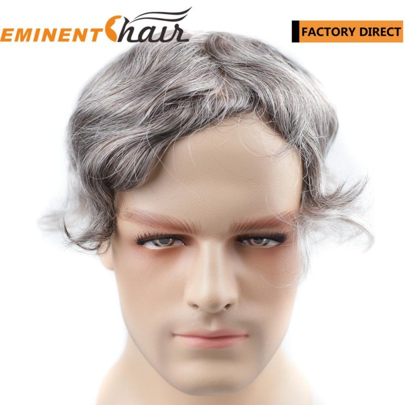 Custom Human Grey Men′s Lace Front Toupee