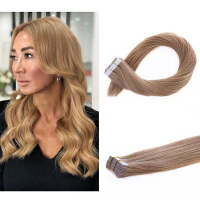 Hair for Fashion Women Tape in Human Hair Extensions #27 Honey Blonde 100% Remy Silky Straight 40 PCS/Package (22Inch 100g)