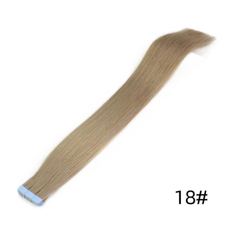 Human Hair Tape Extensions European Natural Seamless Skin Weft 14" Black Brown Blonde 100% Virgin Remy Hair 40 PCS