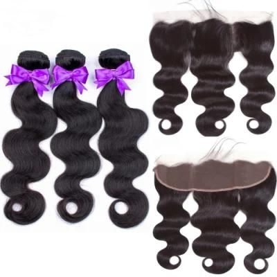 100% Human Virgin Hair Extension of Hair Bundle with Body Wave Wig