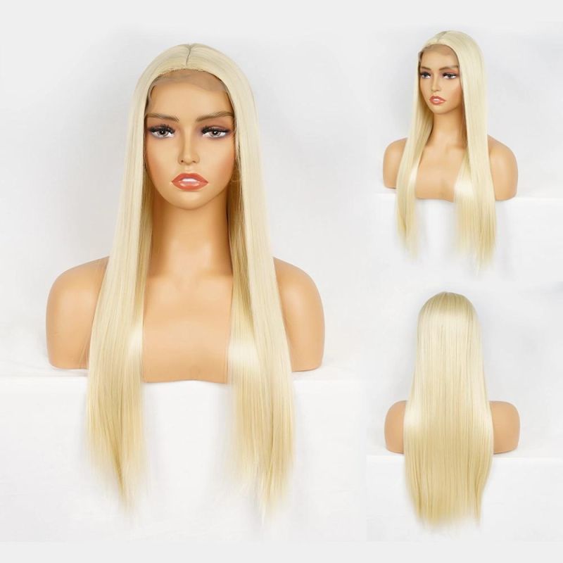 Straight White Synthetic Lace Front Wig Cosplay Wig for Women