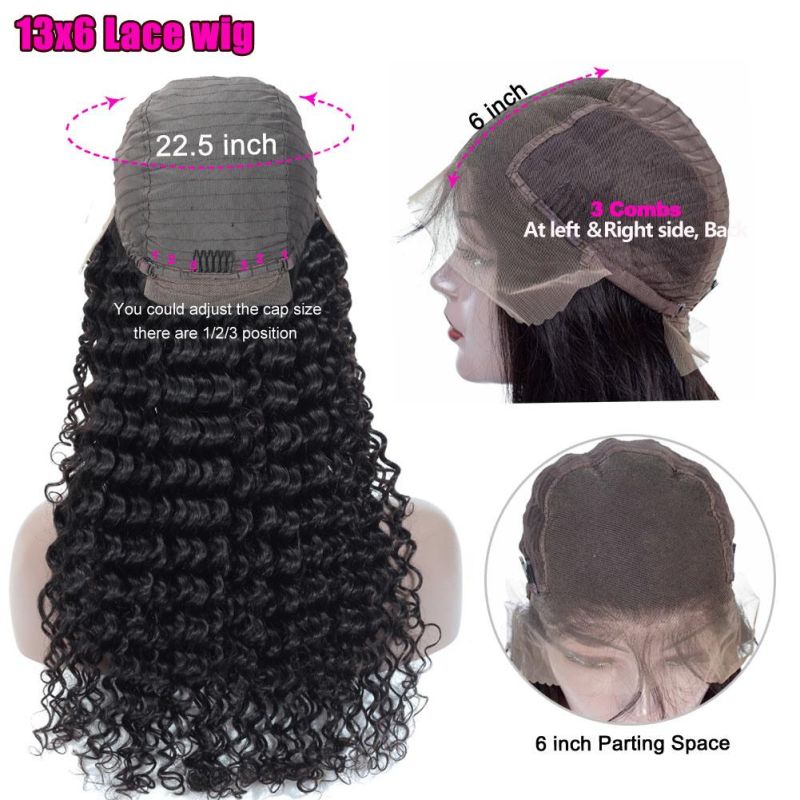 13X4 Lace Frontal Wig 100% Human Hair Wigs for Black Women 150% Denisty Brazilian Real Hair Natural Color