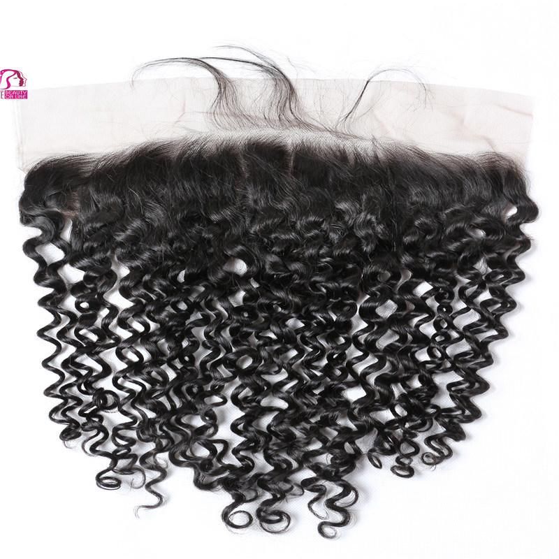 Kinky Curly Human Hair Weft Brazilian Hair Bundles with Closure and Frontal