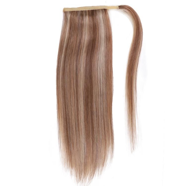 Wholesale Unprocessed Raw Natural Human Hair Health End Wrap Around Ponytail Hair Extension