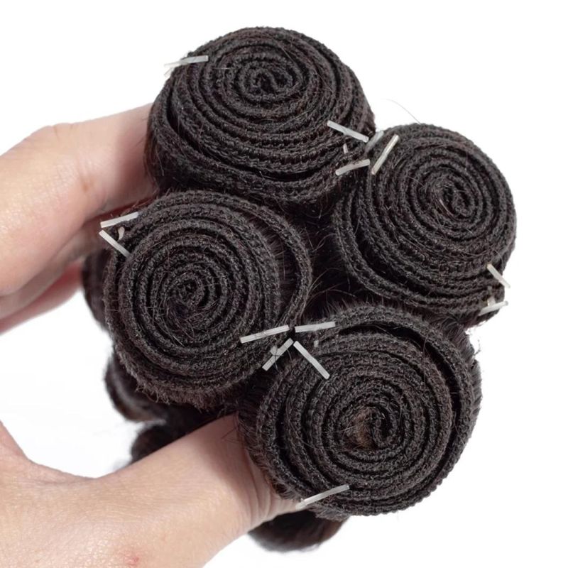 Brazilian Human Hair Virgin Human Hair Weave Short-Cut Remy Hair Bundles Body Wave Natural Black for Woman