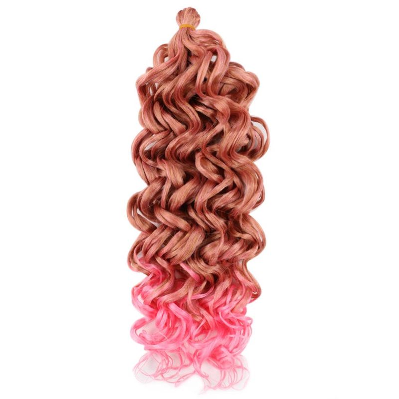 24 Inch Long Ombre Color Silky Hawaii Ocean Wave Synthetic Braids Curly Crochet Braiding Hair