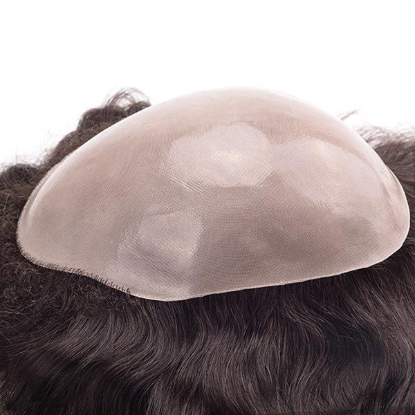 Durable Poly Coated Skin Base Remy Hair Toupee