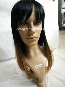 Ombre Black/Blond Synthetic Hair Bang Wig